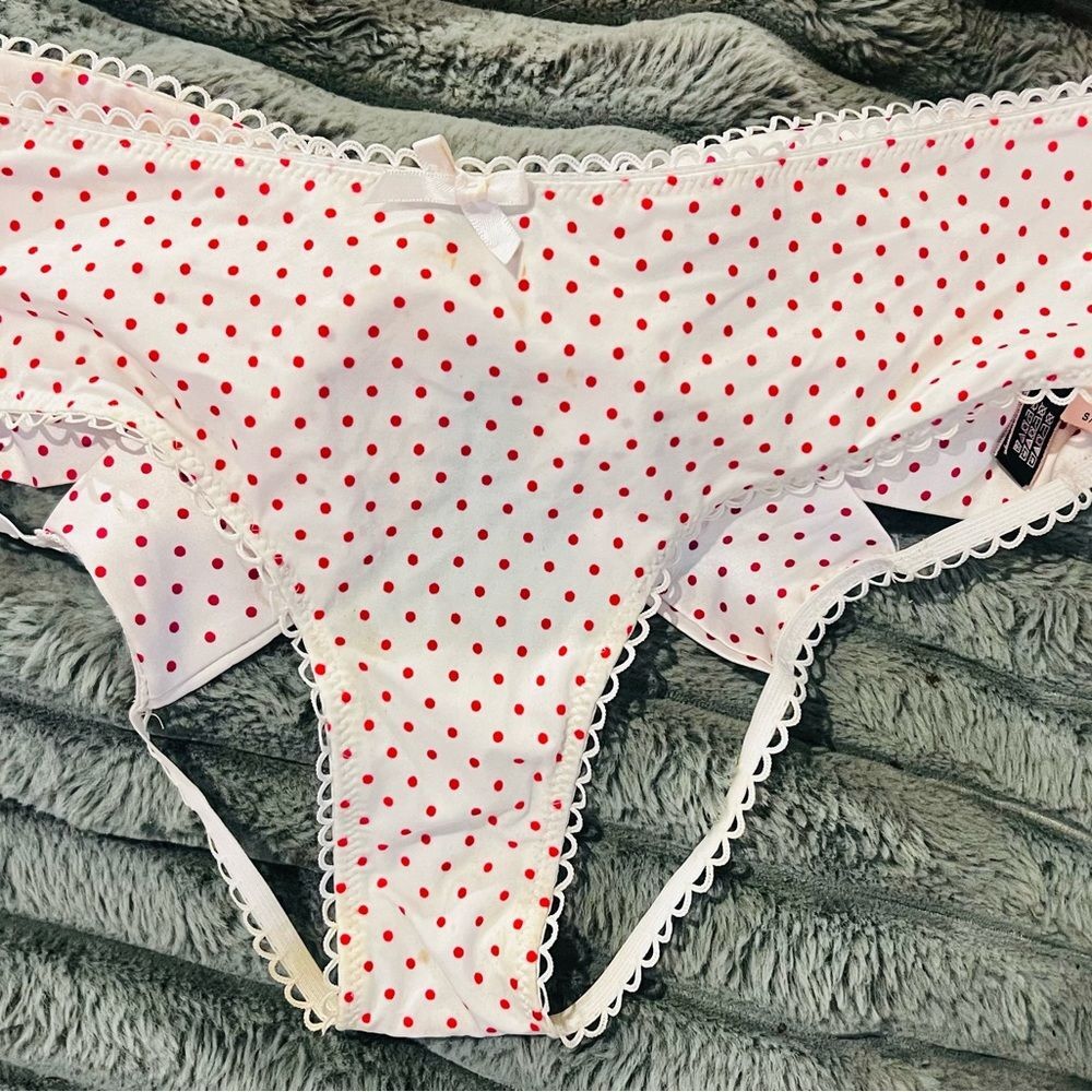 Victoria's Secret crotch-less Red Polka Dot Panties